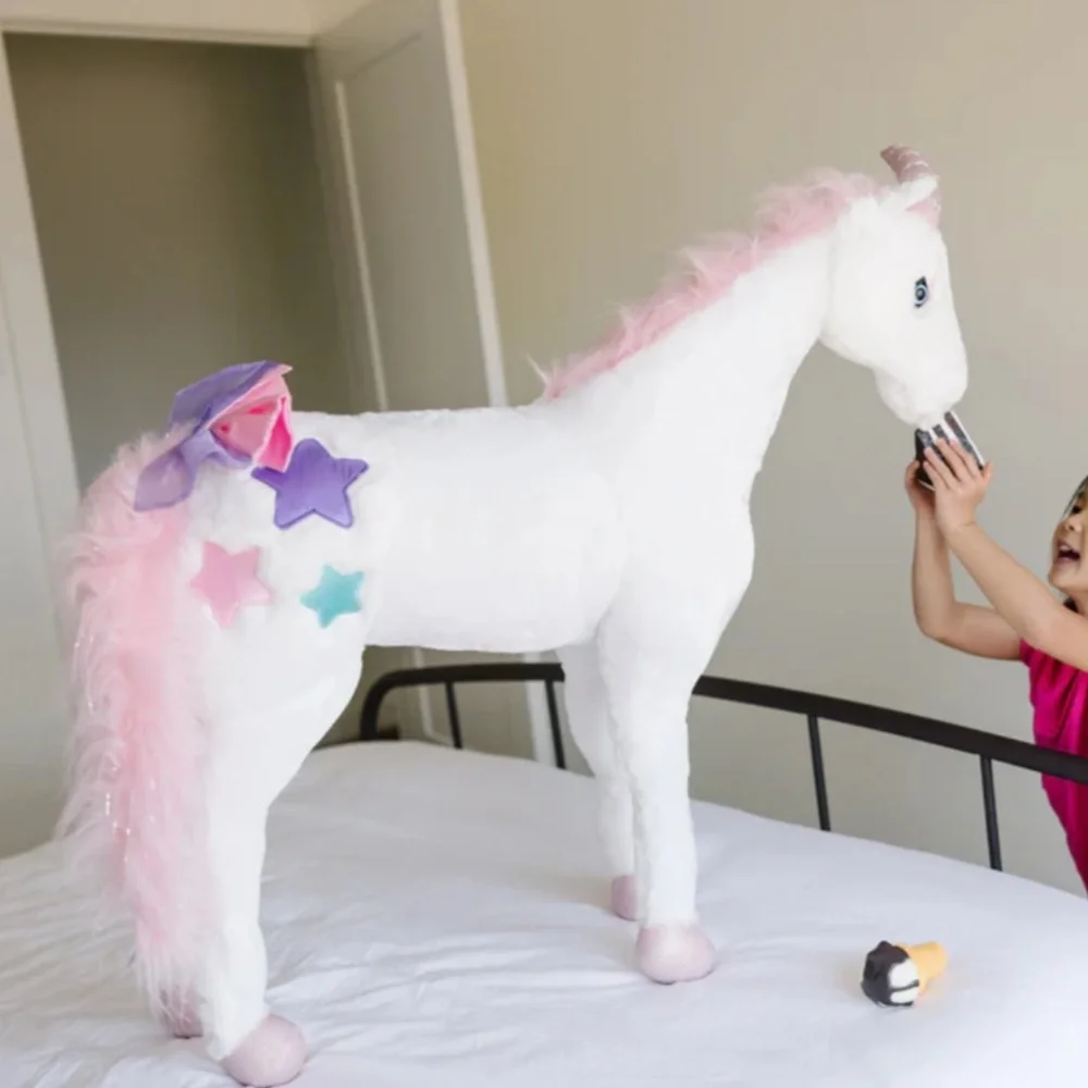 Melissa & Doug Pink and White Unicorn Plush - Picture 5 of 5